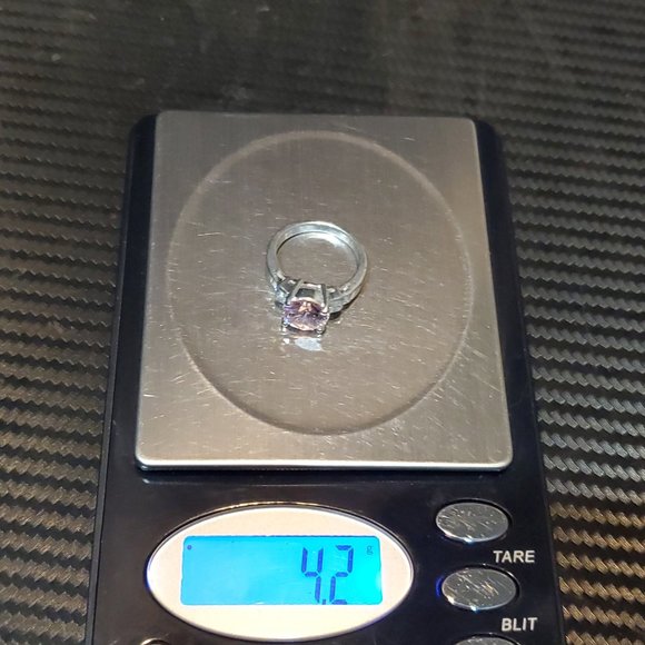 Size 5.5 925 Sterling Silver Beautiful Pink And Clear CZ Gems Ring - Picture 9 of 9